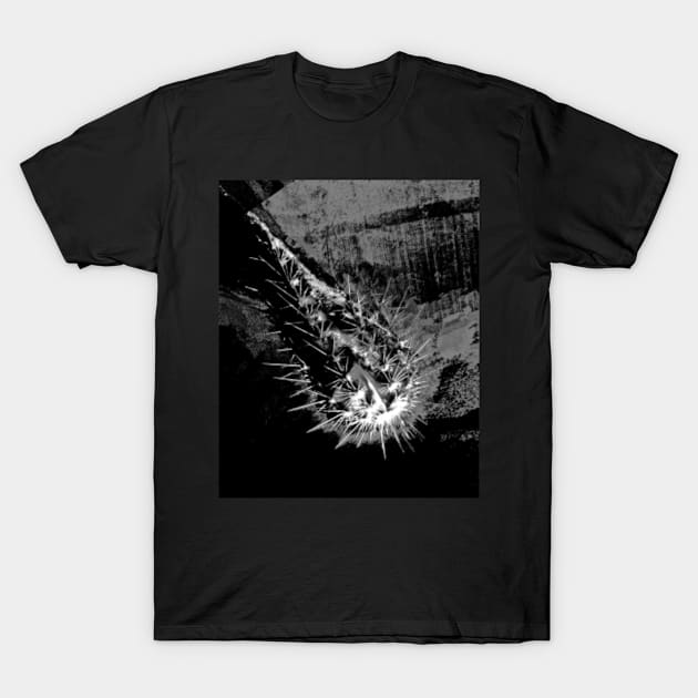 Digital collage and special processing. Fist full of spikes. Horror, bizarre. Grayscale. Brutal. T-Shirt by 234TeeUser234